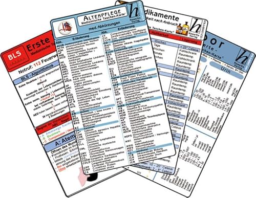 Altenpflege Karten-Set - med. Abkürzungen, Medikamente - Haltbarkeit nach Anbruch, Erste Hilfe, Laborwerte Altenpflege Karten-Set - med. Abkürzungen, Medikamente - Haltbarkeit nach Anbruch, Erste Hilfe, Laborwerte