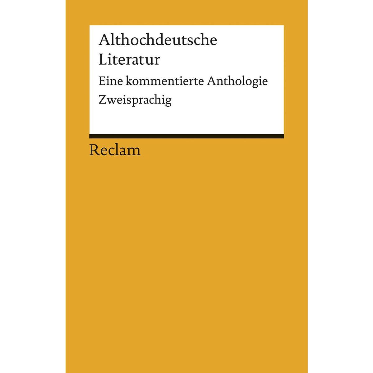 Althochdeutsche Literatur Althochdeutsche Literatur von Reclam Philipp Jun.