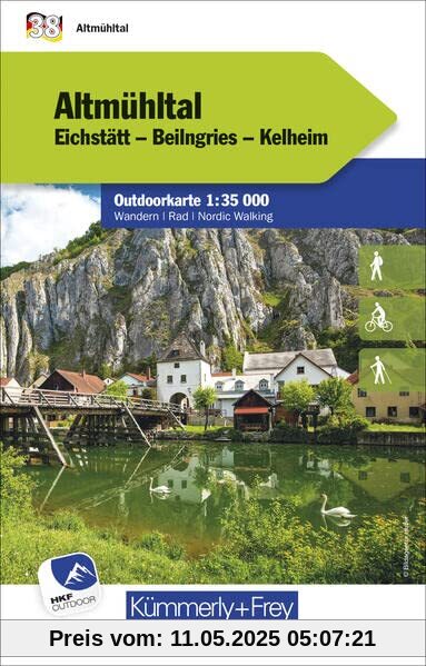 Altmühltal Nr. 38 Outdoorkarte Deutschland 1:35 000: Eichstätt, Beilngries, Kelheim, free Download mit HKF Outdoor App (Kümmerly+Frey Outdoorkarten Deutschland)