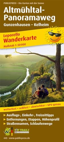 Altmühltal-Panoramaweg, Gunzenhausen - Kelheim: Wanderkarte Leporello mit Ausflugszielen, Einkehr- & Freizeittipps und Schlaufenwegen, wetterfest, ... 1:50000 (Leporello Wanderkarte: LEP-WK) von FREYTAG-BERNDT UND ARTARIA