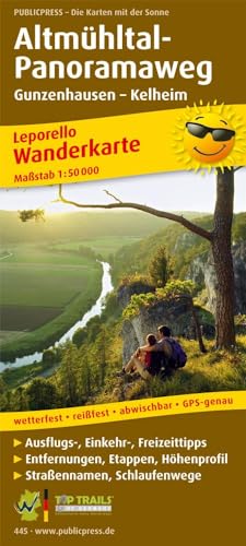 Altmühltal-Panoramaweg, Gunzenhausen - Kelheim: Wanderkarte Leporello mit Ausflugszielen, Einkehr- & Freizeittipps und Schlaufenwegen, wetterfest, ... 1:50000 (Leporello Wanderkarte: LEP-WK)