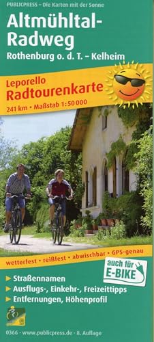 Altmühltal-Radweg, Rothenburg o. d. T. - Kelheim: Leporello Radtourenkarte mit Ausflugszielen, Einkehr- & Freizeittipps, wetterfest, reißfest, ... 1:50000 (Leporello Radtourenkarte: LEP-RK)