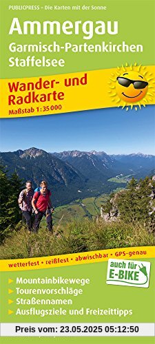 Ammergau, Garmisch-Partenkirchen, Staffelsee: Wander- und Radkarte mit Ausflugszielen & Freizeittipps, wetterfest, reißfest, abwischbar, GPS-genau. 1:35000 (Wander- und Radkarte / WuRK)