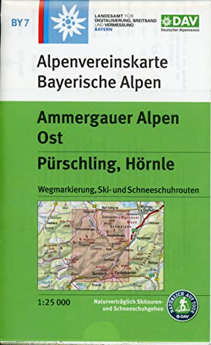 Ammergauer Alpen Ost, Pürschling, Hörnle: Topographische Karte 1:25.000 mit Wegmarkierung, Ski- und Schneeschuhrouten: Topographische Karte 1:25.000, ... und Schneeschuhrouten (Alpenvereinskarten)