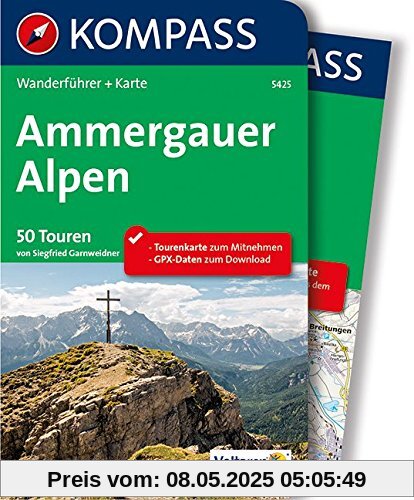 Ammergauer Alpen: Wanderführer mit Extra-Tourenkarte, 50 Touren, GPX-Daten zum Download. (KOMPASS-Wanderführer, Band 5425)