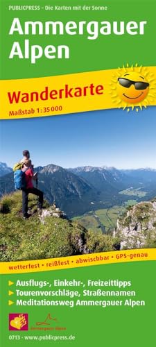 Ammergauer Alpen: Wanderkarte mit Ausflugszielen, Einkehr- & Freizeittipps sowie Mediationsweg Ammergauer Alpen, wetterfest, reißfest, abwischbar, GPS-genau. 1:35000 (Wanderkarte: WK) von Publicpress