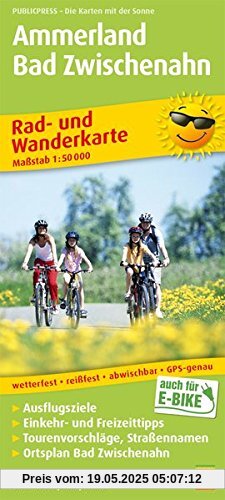 Ammerland, Bad Zwischenahn: Rad- und Wanderkarte mit Ausflugszielen, Einkehr- & Freizeittipps, wetterfest, reißfest, abwischbar, GPS-genau. 1:50000 (Rad- und Wanderkarte / RuWK)