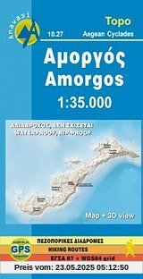 Amorgos 1 : 35 000: Topografische Wanderkarte 10.27. Griechische Inseln - Ägäis - Kykladen