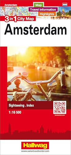 Hallwag Stadtplan Amsterdam: 3 in 1: Stadtplan, Reiseinformationen und Highlights!