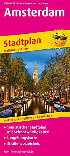 Amsterdam: Touristischer Stadtplan mit Sehenswürdigkeiten und Straßenverzeichnis. 1:14.000 (Stadtplan: SP) von Publicpress
