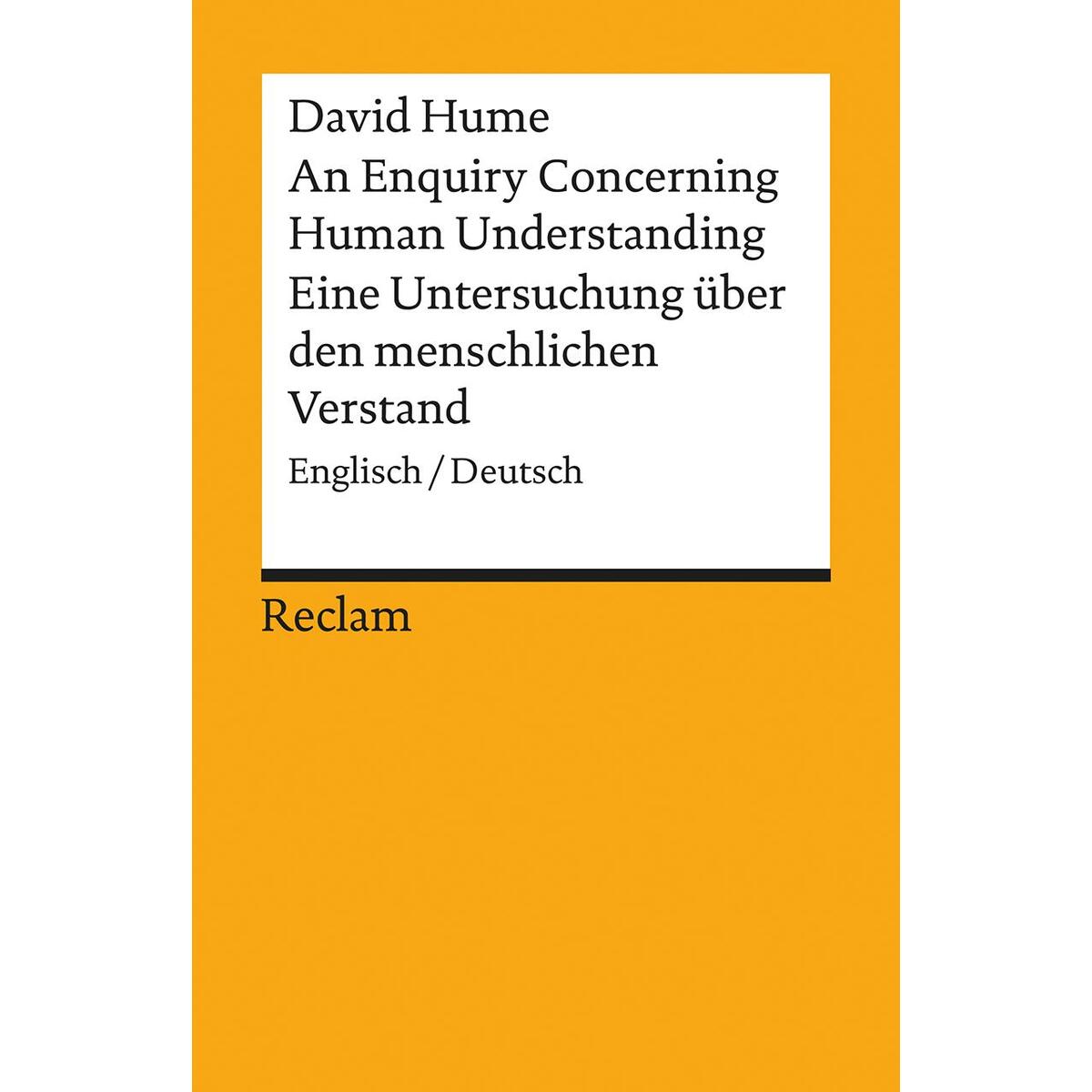 An Enquiry Concerning Human Understanding / Eine Untersuchung über den menschlic... von Reclam Philipp Jun.