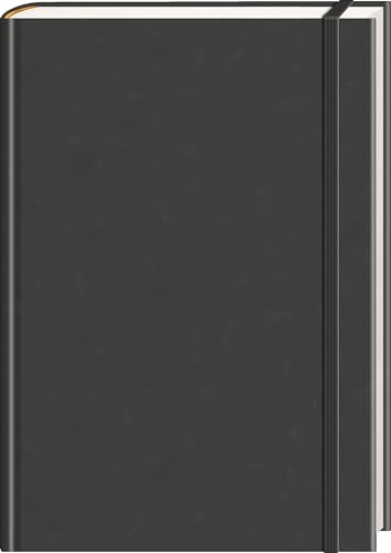 Anaconda Notizbuch/Notebook/Blank Book, punktiert, textiles Gummiband, schwarz, Hardcover (A5), 120g/m² Papier: Bullet Journal/Organizer/Diary dotted. Tagebuch/Planer gepunktet