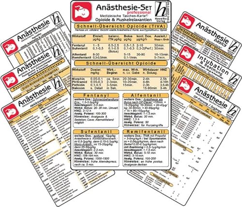 Anästhesie Karten-Set -professional- ( 7er-Set ) - Medizinische Taschen-Karte von Hawelka, Verlag