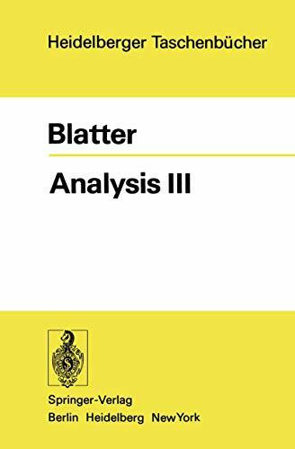 Analysis III (Heidelberger Taschenb�cher, 153, Band 153)
