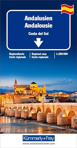 Kümmerly+Frey Regional-Strassenkarte Andalusien 1:200.000: Mit Costa del Sol. Inkl. Stadtpläne, Ortsverzeichnis und Reiseinformationen von Hallwag