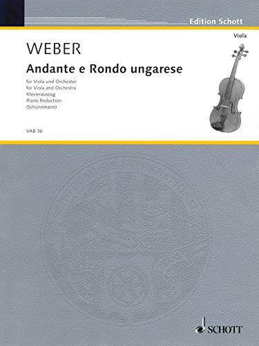 Andante und Rondo ungarese: Viola und Orchester. Klavierauszug mit Solostimme. (Edition Schott)