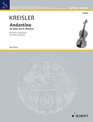 Andantino im Stile von P. Martini: Violine und Klavier.: No. 2. violin and piano. (Edition Schott)