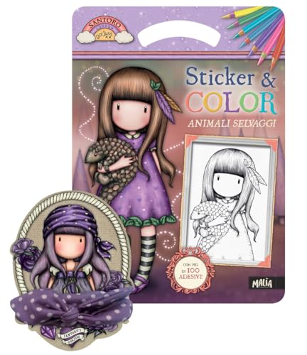 Animali selvaggi. Gorjuss. Sicker & Color. Ediz. a colori. Ediz. a spirale. Con bandana viola von Pon Pon Edizioni