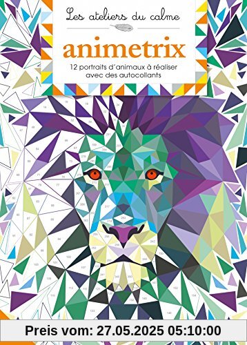 Animetrix : 12 portraits d'animaux à réaliser avec des autocollants Animetrix : 12 portraits d'animaux à réaliser avec des autocollants