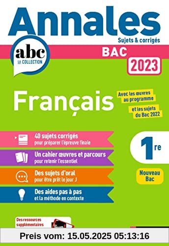 Annales Bac 2023 Français 1ère Corrigés: Sujets & corrigés