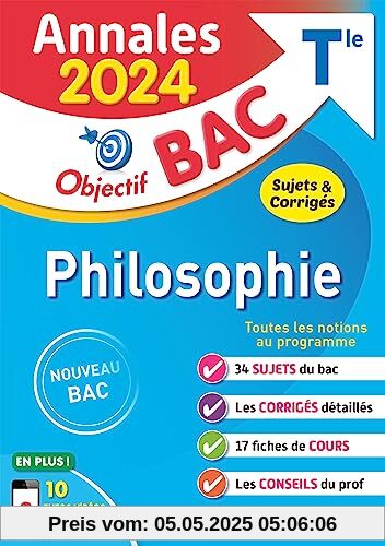 Annales Objectif BAC 2024 - Philosophie: Sujets & corrigés