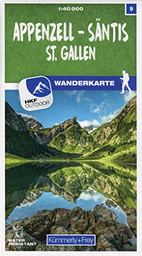 Appenzell - Säntis - St. Gallen Nr. 09 Wanderkarte 1:40 000: Matt laminiert, free Download mit HKF Outdoor App (Kümmerly+Frey Wanderkarten, Band 9) von Kmmerly und Frey