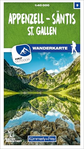 Kümmerly+Frey Wanderkarte 9 Appenzell, Säntis 1:40.000: Mit St. Gallen. Wetterfest, matt laminiert und mit free Download von Kmmerly und Frey
