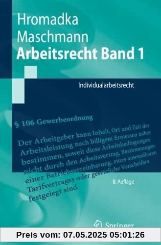 Arbeitsrecht Band 1: Individualarbeitsrecht (Springer-Lehrbuch)