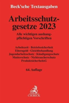 Arbeitsschutzgesetze 2023 von Beck Juristischer Verlag