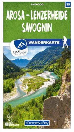 Kümmerly+Frey Wanderkarte 35 Arosa, Lenzerheide, Savognin 1:40.000: Wetterfest, matt laminiert und mit free Download von Kmmerly und Frey