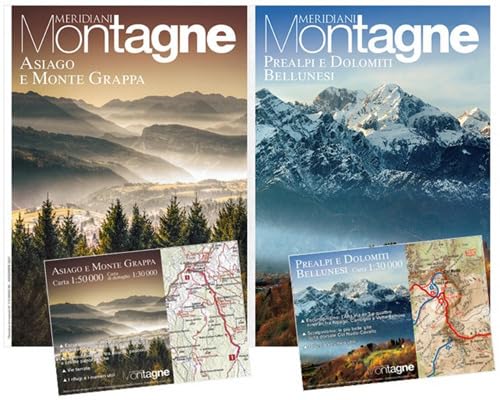 Asiago e Monte Grappa-Prealpi e Dolomiti bellunesi. Con 2 Carta geografica ripiegata (Meridiani montagne)