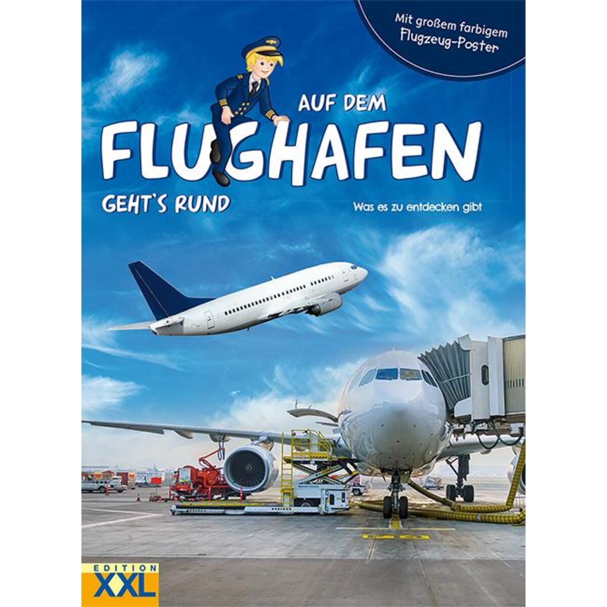 Auf dem Flughafen geht's rund - mit großem, farbigem Flugzeug-Poster Auf dem Flughafen geht's rund - mit großem, farbigem Flugzeug-Poster von Edition XXL GmbH