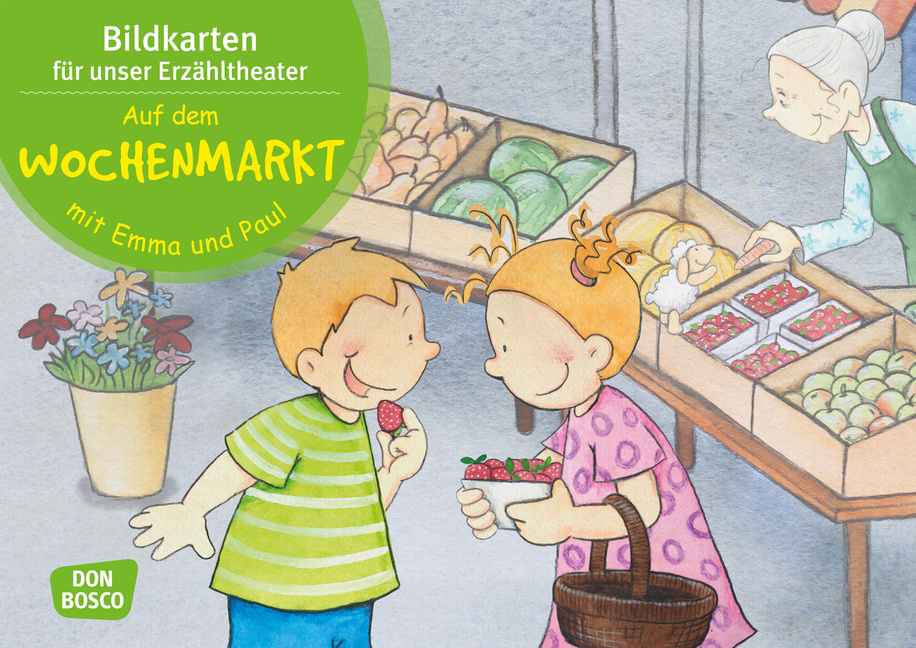 Auf dem Wochenmarkt mit Emma und Paul. Kamishibai Bildkartenset. Auf dem Wochenmarkt mit Emma und Paul. Kamishibai Bildkartenset. von Don Bosco Medien