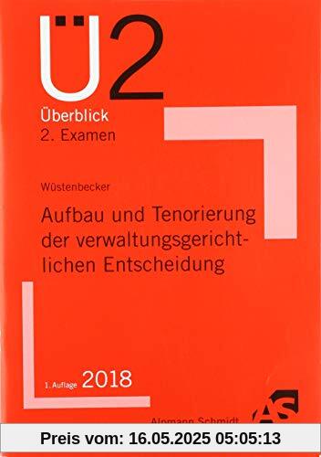 Aufbau und Tenorierung der verwaltungsgerichtlichen Entscheidung Aufbau und Tenorierung der verwaltungsgerichtlichen Entscheidung