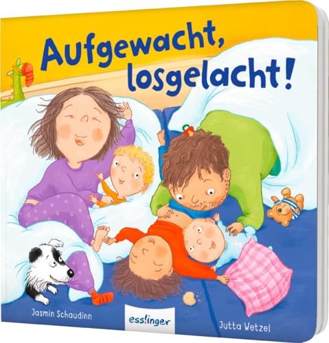 Aufgewacht, losgelacht!: Ein Pappebuch über Frühaufsteher, Morgenmuffel und Familien-Kuschelzeit
