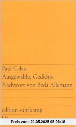 Ausgewählte Gedichte: Zwei Reden (edition suhrkamp)
