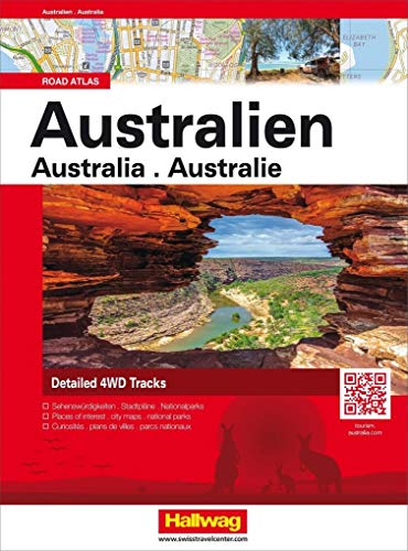 Australien Road Atlas: 4WD Routes with GPS Positions (Hallwag Atlanten) von Hallwag Kümmerly & Frey