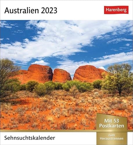 Australien Sehnsuchtskalender 2023. Kleiner Kalender mit Urlaubsfeeling: 53 Postkarten mit Fotos der australischen Landschaft in einem Tischkalender.: Wochenkalender mit 53 Postkarten