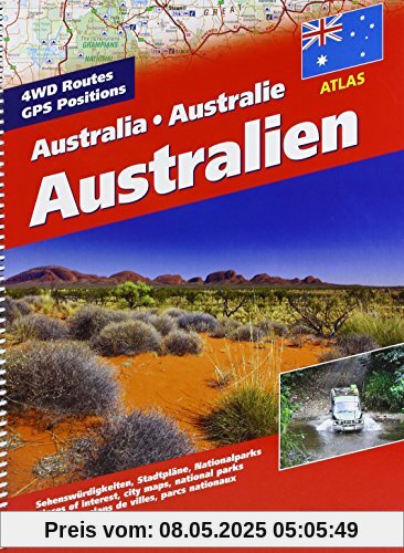 Australien Straßenatlas: Sehenswürdigkeiten, Stadtpläne, Nationalparks