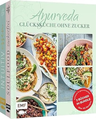 Ayurveda – Glücksküche ohne Zucker: Achtsam und gesund kochen: 2 Bücher im Bundle – Über 90 Rezepte: Asia-Bowl mit Rinderfilet & Pak Choi, Falafel-Sandwich , Süßkartoffel-Brownies und mehr Ayurveda – Glücksküche ohne Zucker: Achtsam und gesund kochen: 2 Bücher im Bundle – Über 90 Rezepte: Asia-Bowl mit Rinderfilet & Pak Choi, Falafel-Sandwich , Süßkartoffel-Brownies und mehr