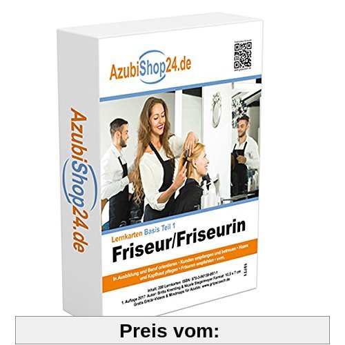 AzubiShop24.de Basis-Lernkarten Lernkarten Friseur/Friseurin Teil 1: Erfolgreiche Prüfungsvorbereitung auf die Abschlussprüfung