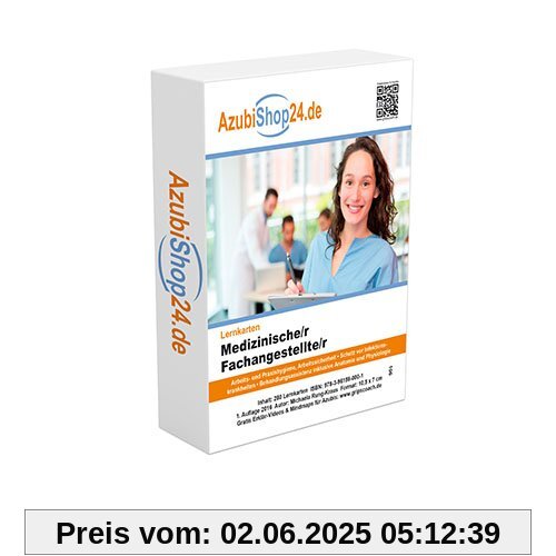 AzubiShop24.de Basis-Lernkarten Medizinische/r Fachangestellte/r: Erfolgreiche Prüfungsvorbereitung auf die Abschlussprüfung AzubiShop24.de Basis-Lernkarten Medizinische/r Fachangestellte/r: Erfolgreiche Prüfungsvorbereitung auf die Abschlussprüfung