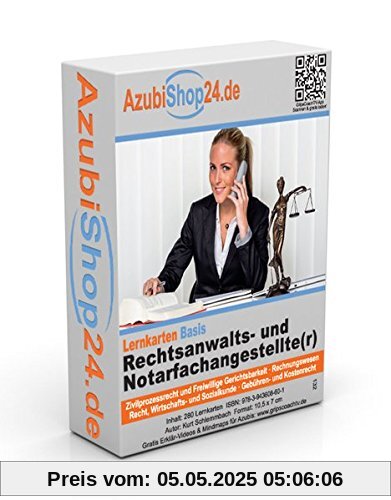 AzubiShop24.de Basis-Lernkarten Rechtsanwalts- und Notarfachangestellte(r): Erfolgreiche Prüfungsvorbereitung auf die Abschlussprüfung