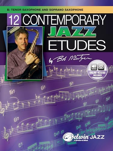 12 Contemporary Jazz Etudes, B-flat Tenor Saxophone: B-Flat Tenor Saxophone, Book & CD von Alfred Music