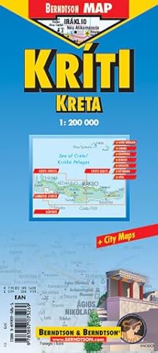 B&B Kreta 1:200 000. Road Map. Laminierte Straßenkarte.