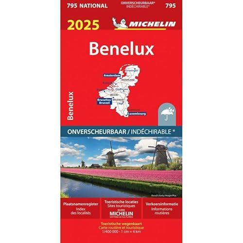 BENELUX INDECHIRABLE 17795 2025: wegenkaart Schaal 1 : 400.000 (Nationale kaarten Michelin) von Michelin