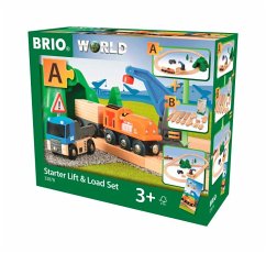 BRIO 33878 - Starterset Güterzug mit Kran, Spielset Holzeisenbahn von BRIO
