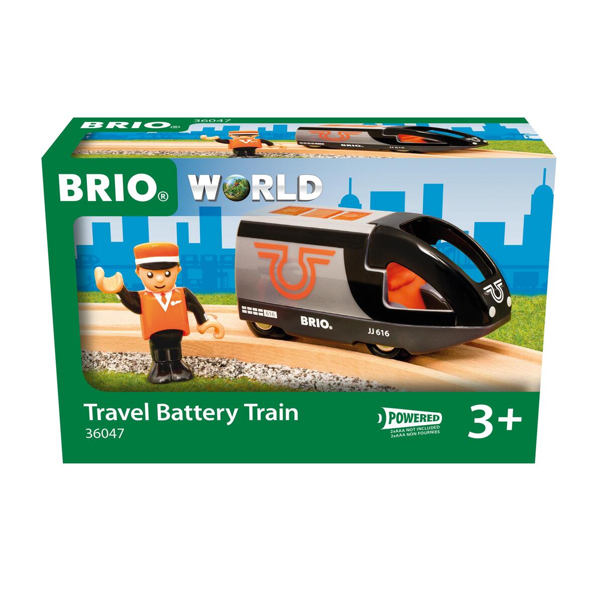 BRIO World - 36047 Orange-schwarzer Reisezug | Batteriebetriebener Spielzeugzug ... von Ravensburger Spieleverlag