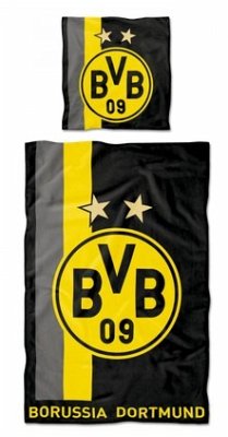 BVB 16802500 - BVB Bettwäsche mit Streifenmuster 135 x 200 cm, Borussia Dortmund 09 von Borussia Dortmund