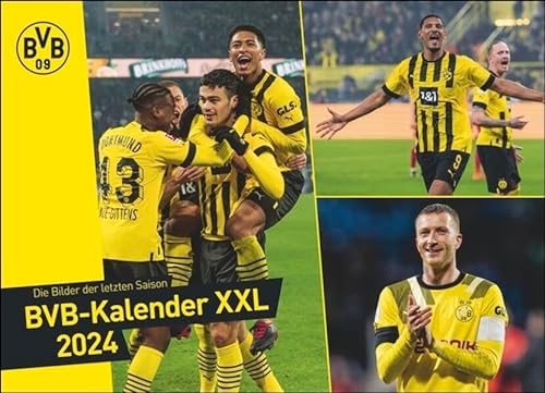 BVB Edition. Großer Wandkalender 2024. Einzigartiger Fotokalender mit allen Stars von Borussia Dortmund. Wandkalender XXL für Fußballfans. Querformat 68 x 49 cm. von Heye